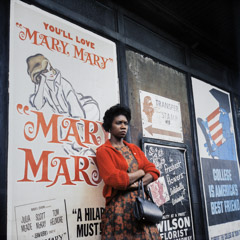 Vivian Maier  -  Chicago, 1962, (Woman, Mary Mary poster) / Chromogenic Print  -  12 x 12 on 16 x20 paper