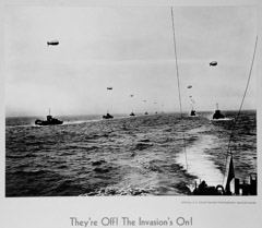 Uncredited Military Photographer  -  They're Off! The Invaison's On! / Silver Gelatin Print  -  11 x 14