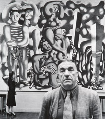 John Gutmann  -  Fernand Leger with Irene and Composition with Parrots, 1940 / Silver Gelatin Print  -  11 x 14 