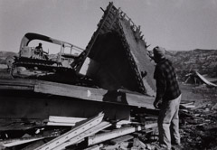 Pirkle Jones  -  House Demolition with Cat in background, 1956 / Silver Gelatin Print  -  