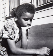 Ruth-Marion Baruch  -  African American Child Leaning on Arm, San Francisco, 1953 / Silver Gelatin Print  -  