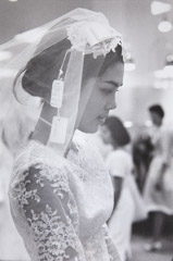 Ruth-Marion Baruch  -  Filipino Girl - Head w/Price Tags, San Francisco, 1961 / Silver Gelatin Print  -  