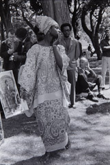Ruth-Marion Baruch  -  Woman in Paisley Dashiki , De Fremery Park, Oakland, CA, 1968 / Silver Gelatin Print  -  