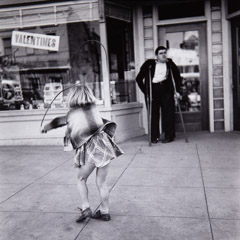 Ruth-Marion Baruch  -  Girl Skipping Rope and Disabled Man, San Francisco, 1947 / Silver Gelatin Print  -  