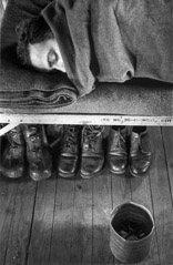 Harold Feinstein  -  AD-002 Boots Stowed Under Cot, 1952 /   -  Neg_A-4_F22