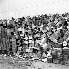 Vivian Maier  -  Untitled, no date, (boxes) / Silver Gelatin Print  -  12 x 12