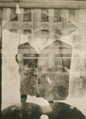 Rondal Partridge  -  Self Portrait Through the Window, 1956 / Platinum Palladium  -  7.5 x 5.5