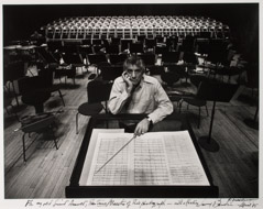 Arnold Newman  -  Leonard Bernstein, Philharmonic Hall, NY, 1968 / Silver Gelatin Print  -  10 x 13