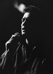 Al Clayton  -  Johnny Cash (with mic) / Pigment Print  -  Available in multiple sizes